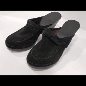 Michael Kors Black suede studded clogs. GUC